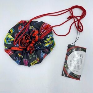 Brighton Love Scribble Graffiti Large Travel Drawstring Jewelry Makeup Pouch NWT